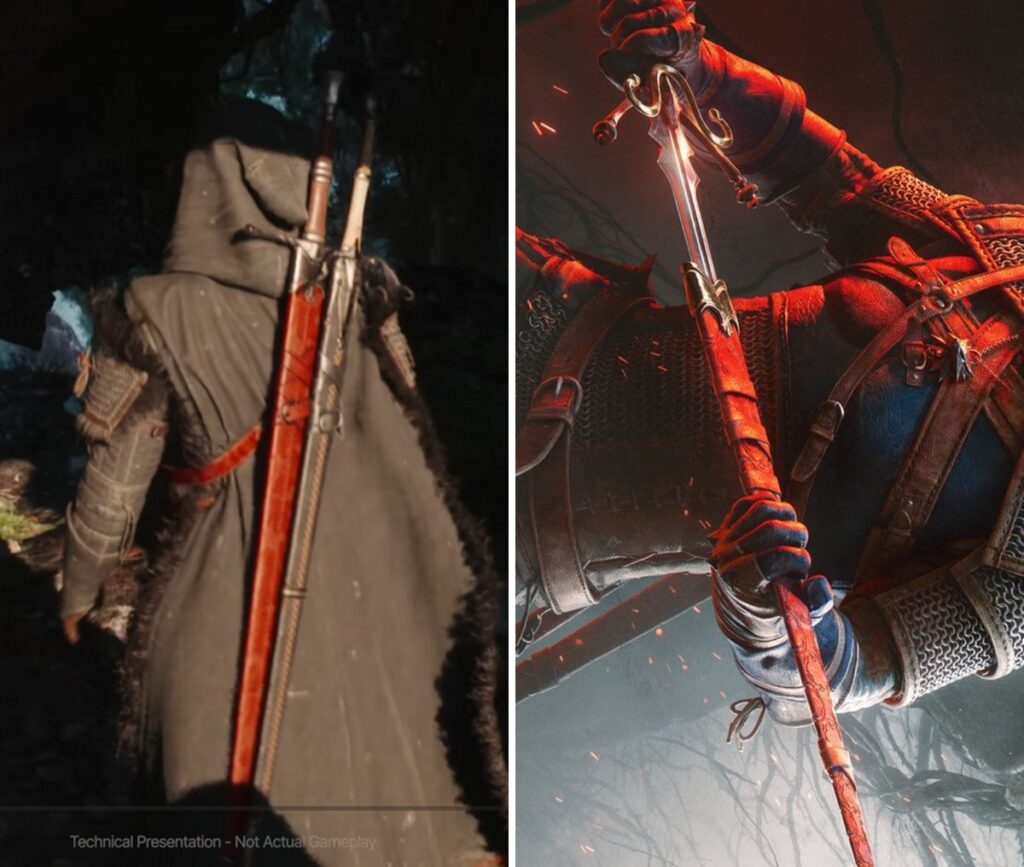 L'épée de Ciri et la nouvelle épée de Gerald dans le DLC // Source : CD Projekt Red L'épée de Ciri et la nouvelle épée de Gerald dans le DLC // Source : CD Projekt Red