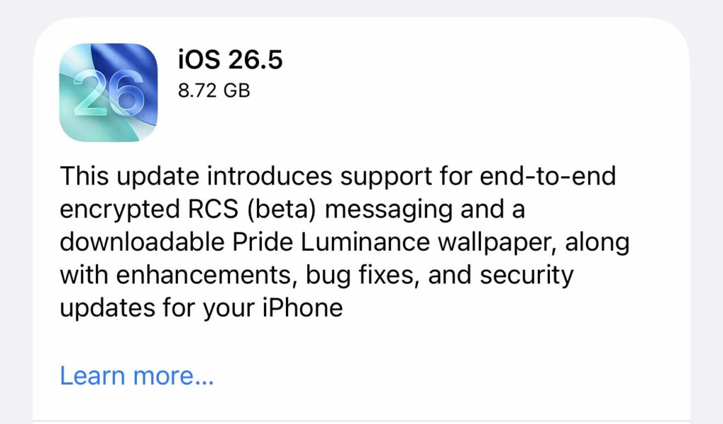 iOS 26.5.