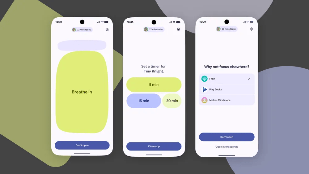 À l'ouverture d'une application addictive, Pause Point vous fait attendre.