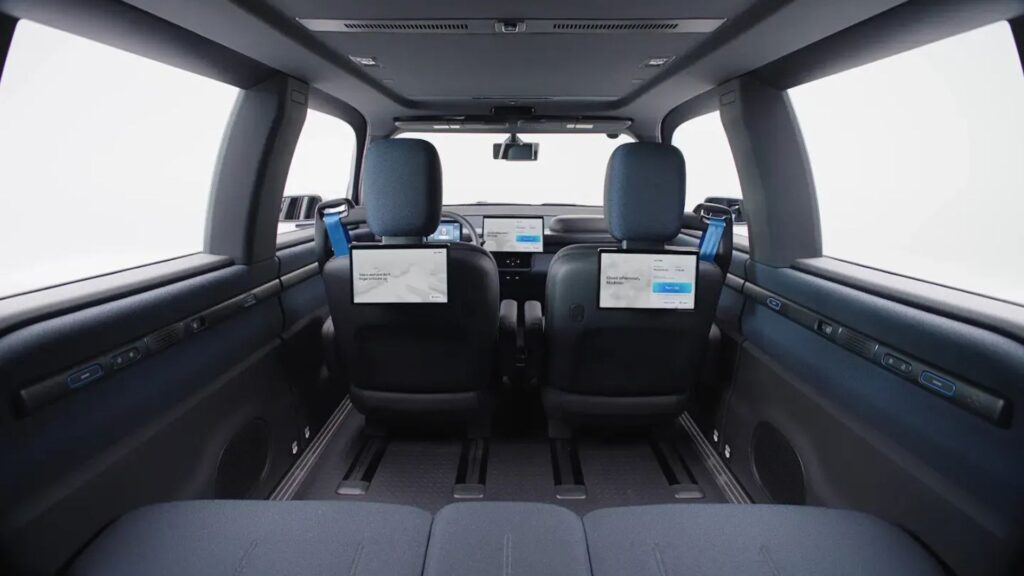 L'intérieur du Waymo Ojai // Source : Waymo L'intérieur du Waymo Ojai // Source : Waymo