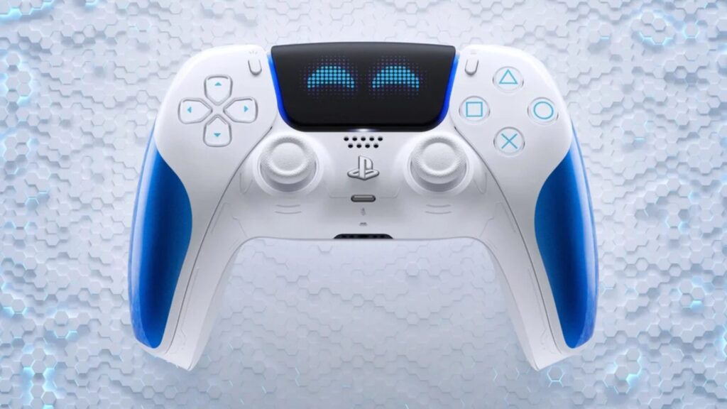 La DualSense Astro Bot en promotion est celle avec les yeurs rieurs. // Source : Sony