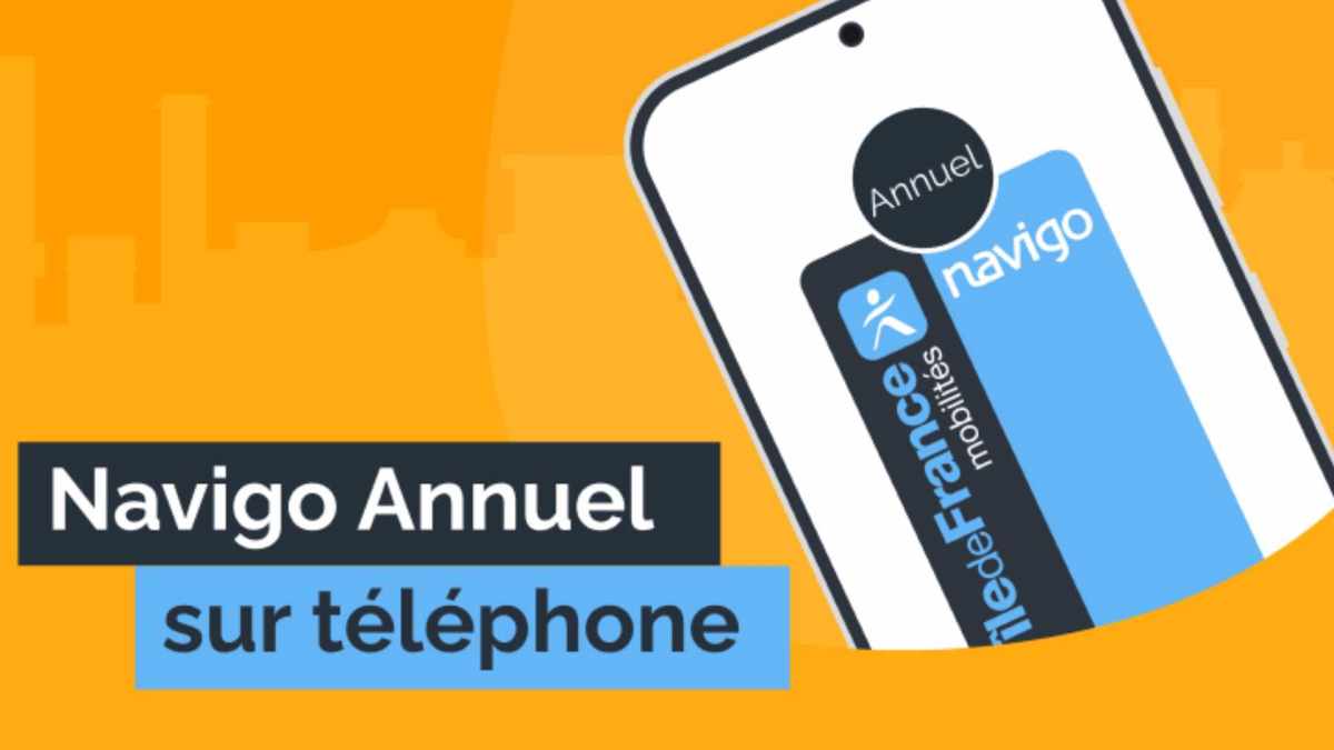 Navigo Annuel sur smartphone. // Source : Île-de-France Mobilités Navigo Annuel sur smartphone. // Source : Île-de-France Mobilités