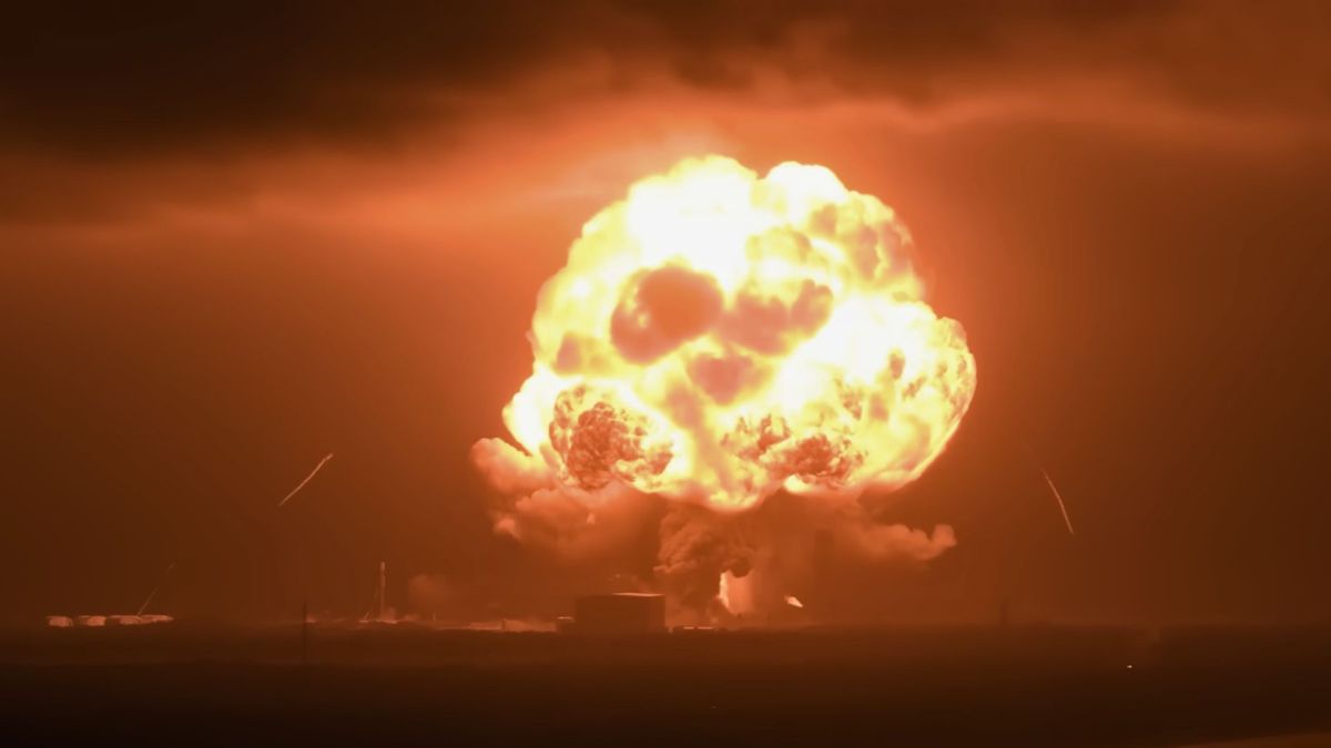 Explosion de la fusée New Glenn. // Source : Capture YouTube NSF Explosion de la fusée New Glenn. // Source : Capture YouTube NSF