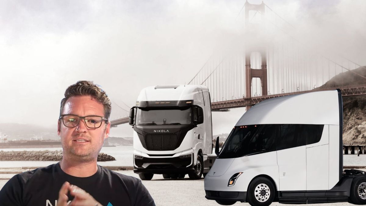 Le Tesla Semi critiqué par l'ex patron de Nikola // Source : Montage Numerama Le Tesla Semi critiqué par l'ex patron de Nikola // Source : Montage Numerama