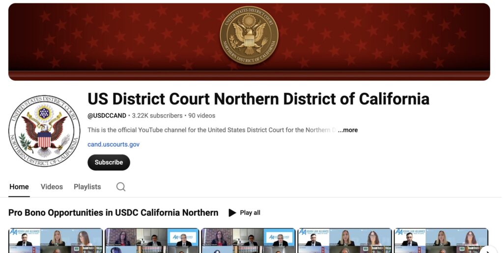 La page YouTube du US District Court Nothern District of California devrait gagner quelques abonnés cette semaine. La page YouTube du US District Court Nothern District of California devrait gagner quelques abonnés cette semaine.