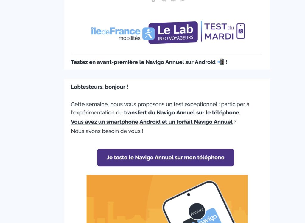 Le mail reçu par les programmes du membre Le Lab. Le mail reçu par les programmes du membre Le Lab.