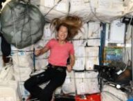 Sophie Adenot dans l'ISS. // Source : Flickr/Nasa Johnson (photo modifiée)