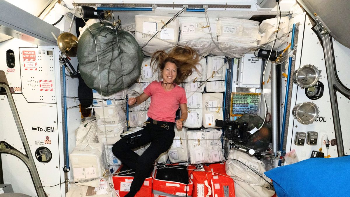Sophie Adenot dans l'ISS. // Source : Flickr/Nasa Johnson (photo modifiée) Sophie Adenot dans l'ISS. // Source : Flickr/Nasa Johnson (photo modifiée)