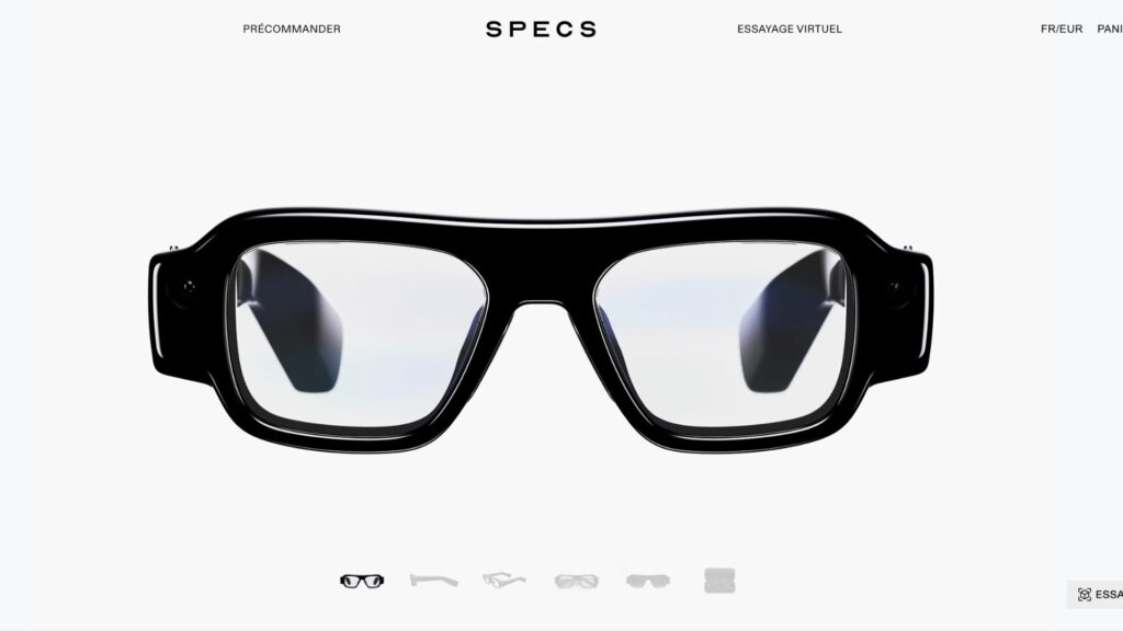 Les Specs de Snap. // Source : Capture d'écran Numerama Les Specs de Snap. // Source : Capture d'écran Numerama