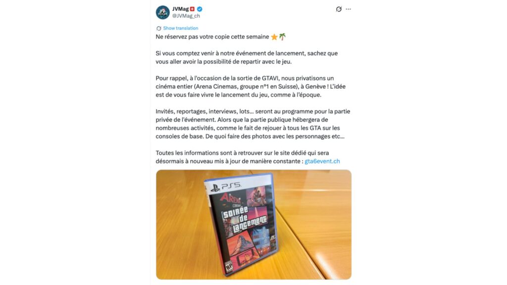 JVMag a privatisé un cinéma entier à Genève pour la sortie de GTA 6. // Source : @JVMag_ch JVMag a privatisé un cinéma entier à Genève pour la sortie de GTA 6. // Source : @JVMag_ch