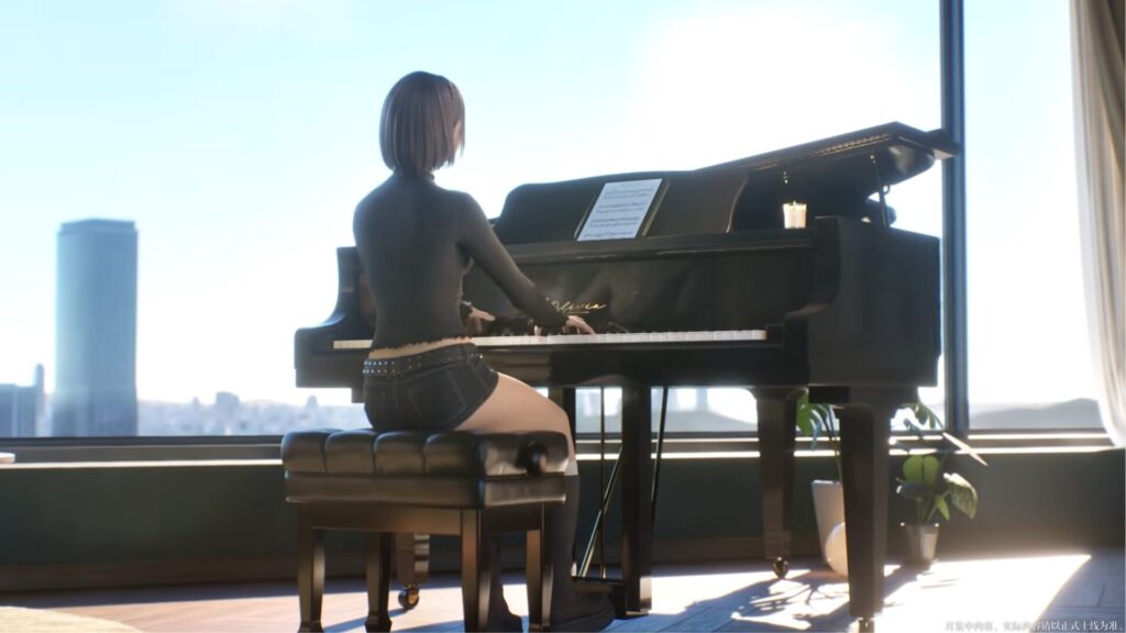 Olivia joue du piano. // Source : Inven Movie sur YouTube Olivia joue du piano. // Source : Inven Movie sur YouTube