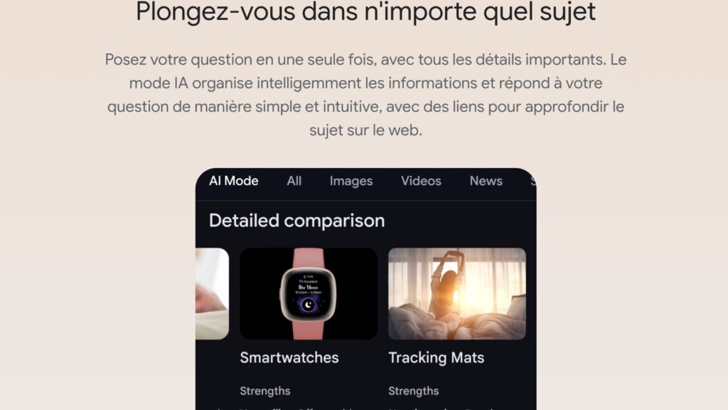 Le Mode IA // Source : Google Le Mode IA // Source : Google