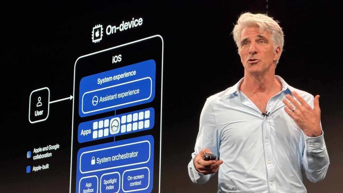 Craig Federighi et Apple Intelligence. // Source : Numerama Craig Federighi et Apple Intelligence. // Source : Numerama
