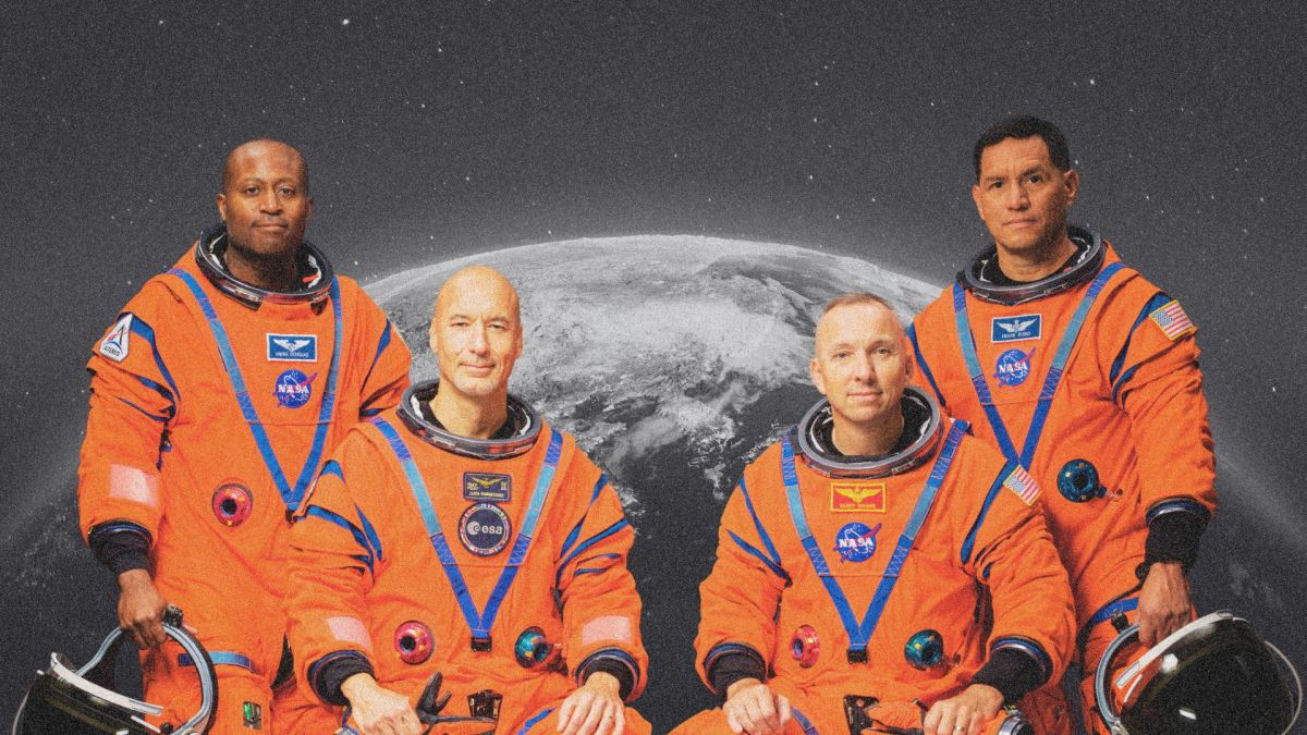 L'équipage d'Artémis III est exclusivement masculin. // Source : NASA/Bill Stafford ; montage Numerama avec Canva