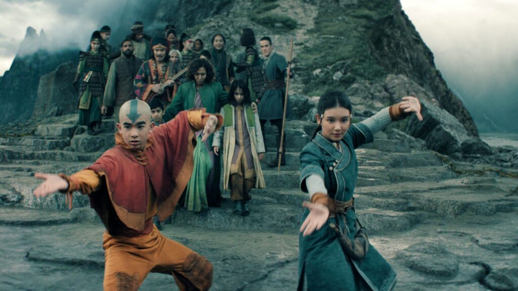 Avatar: The Last Airbender. (L to R) Gordon Cormier as Aang, Kiawentiio Tarbell as Katara in season 2 of Avatar: The Last Airbender. Cr. Courtesy of Netflix © 2026 Avatar: The Last Airbender. (L to R) Gordon Cormier as Aang, Kiawentiio Tarbell as Katara in season 2 of Avatar: The Last Airbender. Cr. Courtesy of Netflix © 2026