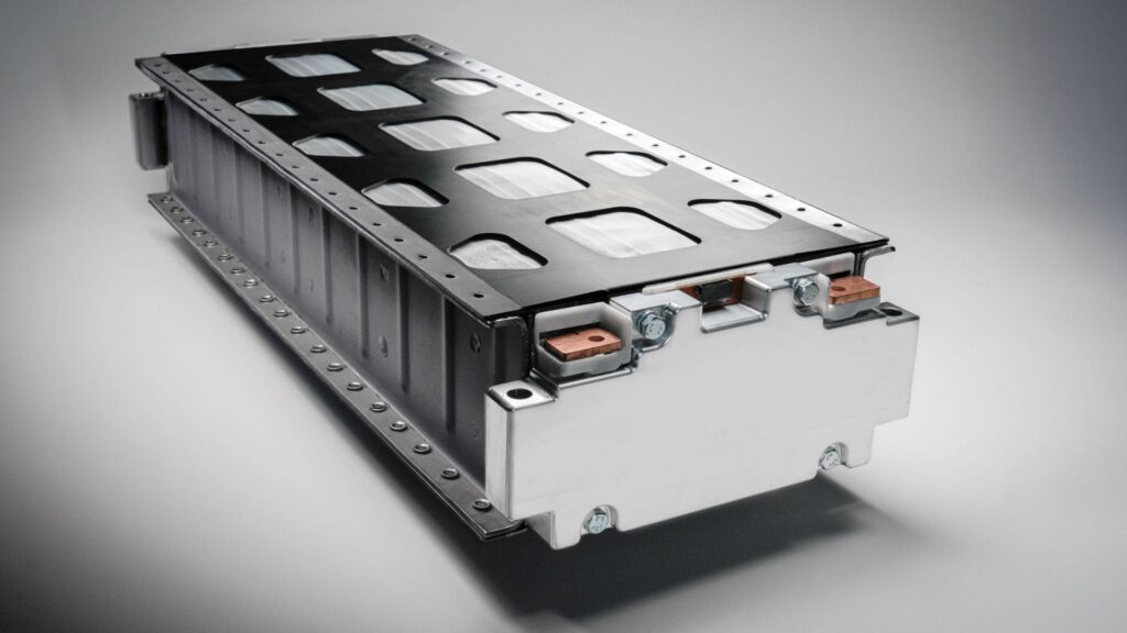 Un module de la batterie solide de Stellantis et Factorial. // Source : Stellantis Un module de la batterie solide de Stellantis et Factorial. // Source : Stellantis