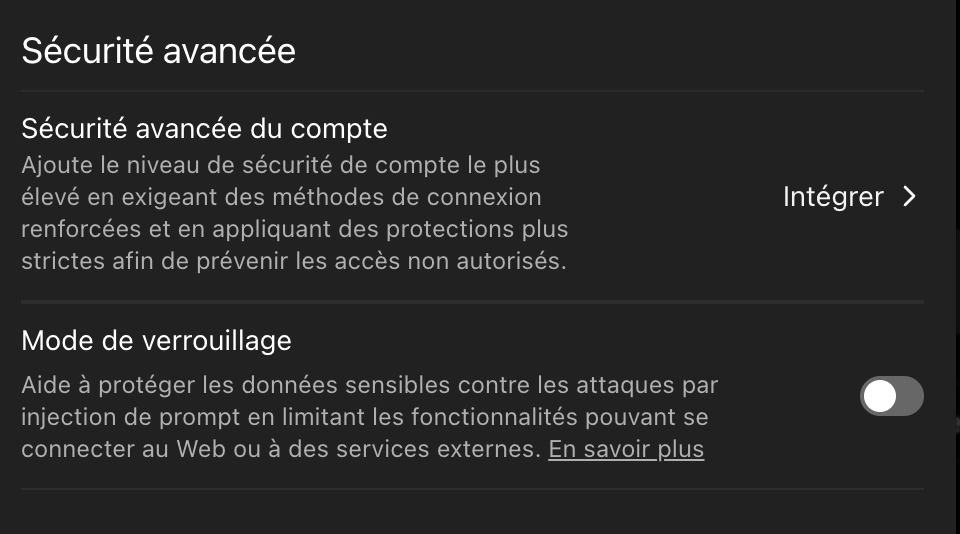 La fonctionnalité est déjà disponible sur tous les comptes ChatGPT // Source : capture d'écran Numerama