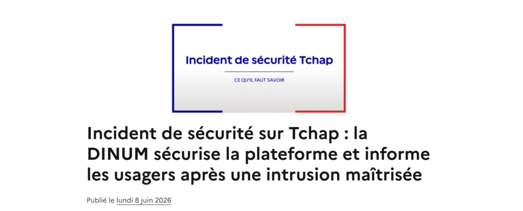 Dans sa communication, la DINUM insiste sur le fait que l'intrusion est maitrisée // Source : DINUM