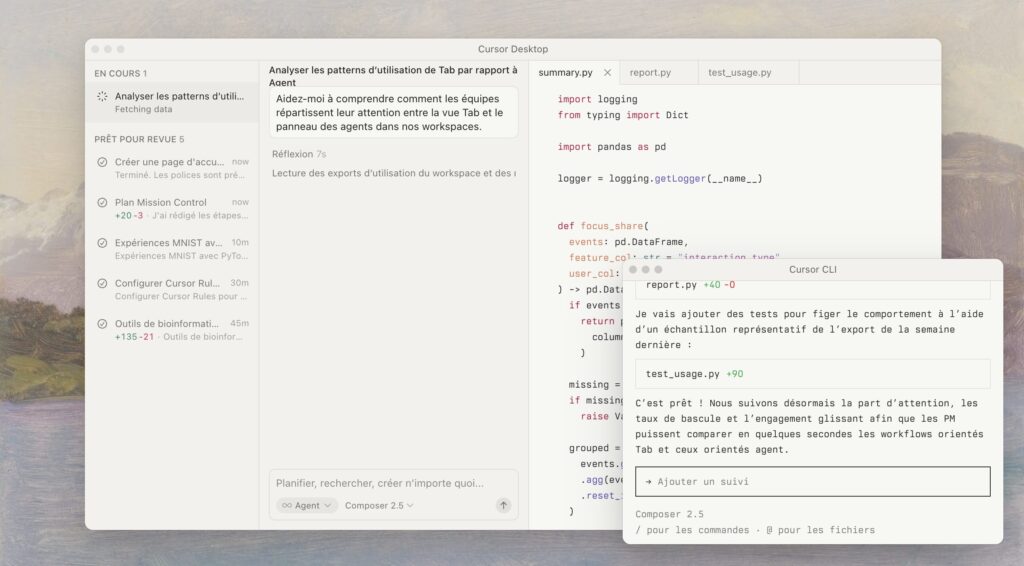 L'outil Cursor en action