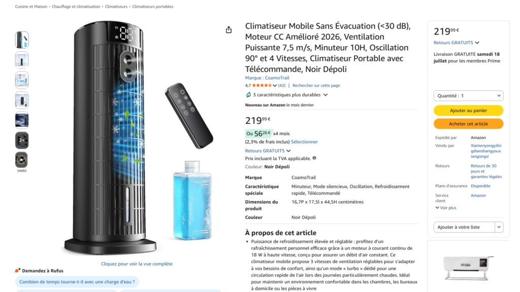 Climatiseur Amazon Climatiseur Amazon