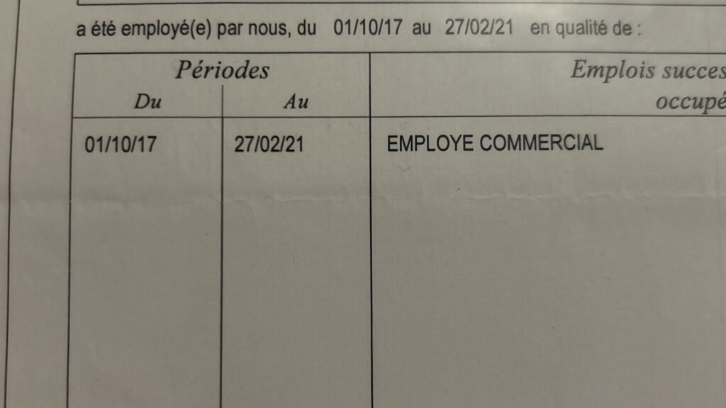 Julien a retrouvé la date exacte de l'incident grâce à son attestation employeur