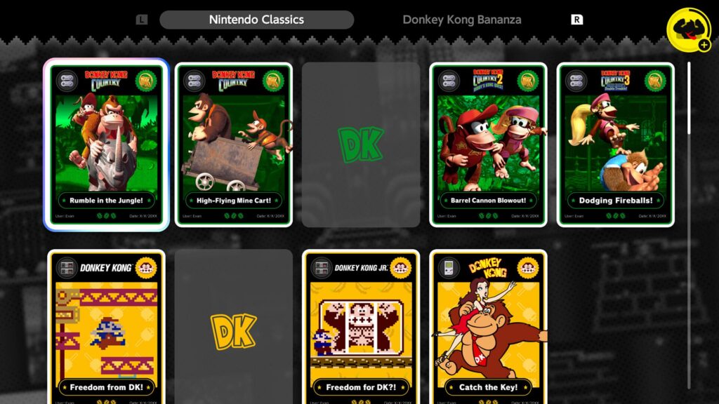 Les cartes du Défi DK // Source : Nintendo Les cartes du Défi DK // Source : Nintendo