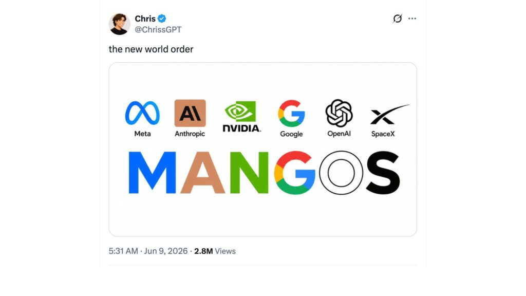 Meta, Anthropic, Nvidia, Google, OpenAI et SpaceX // Source : @ChrissGPT sur X Meta, Anthropic, Nvidia, Google, OpenAI et SpaceX // Source : @ChrissGPT sur X