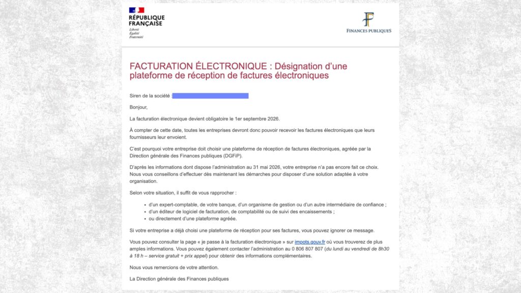 Mail envoyé par la Direction générale des Finances publiques // Source : Capture d'écran Numerama Mail envoyé par la Direction générale des Finances publiques // Source : Capture d'écran Numerama