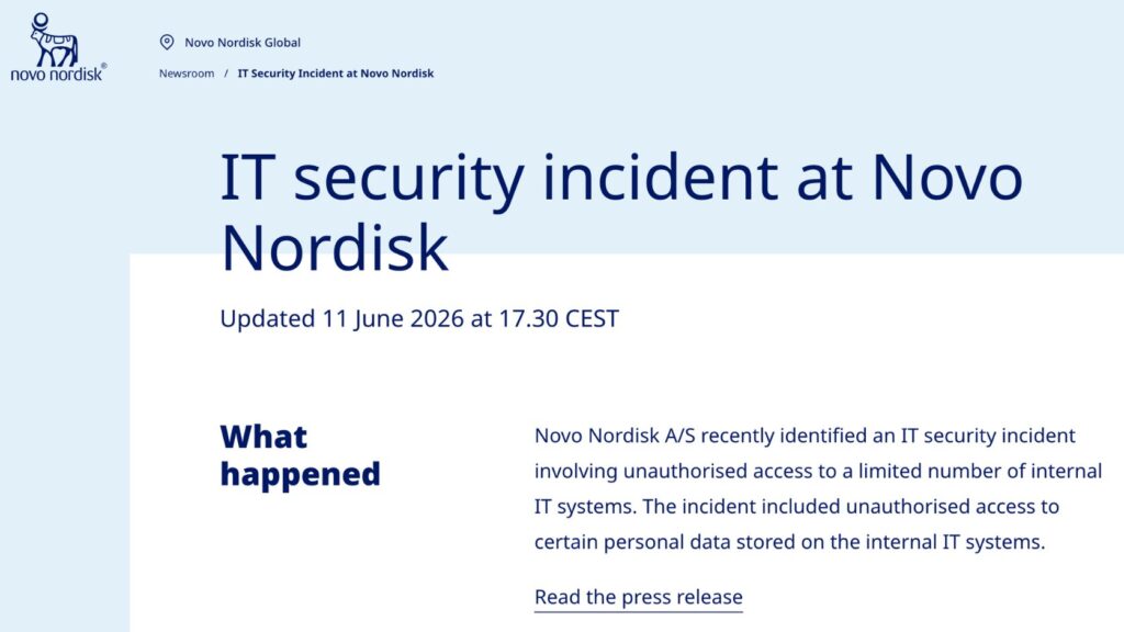 Novo Nordisk a publié un communiqué. // Source : Novo Nordisk Novo Nordisk a publié un communiqué. // Source : Novo Nordisk
