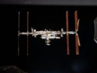 L'ISS vue depuis une capsule Crew Dragon. // Source : Flickr/CC/Nasa Johnson (image recadrée)