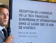Emmanuel Macron lors de la réception VivaTech à l'Élysée. // Source : Numerama