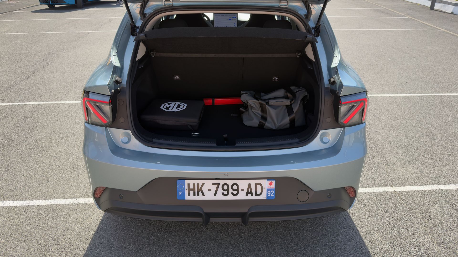 Le coffre de la MG4 EV Urban