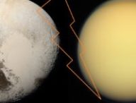 Pluton et Titan. Source : Nasa, montage Numerama