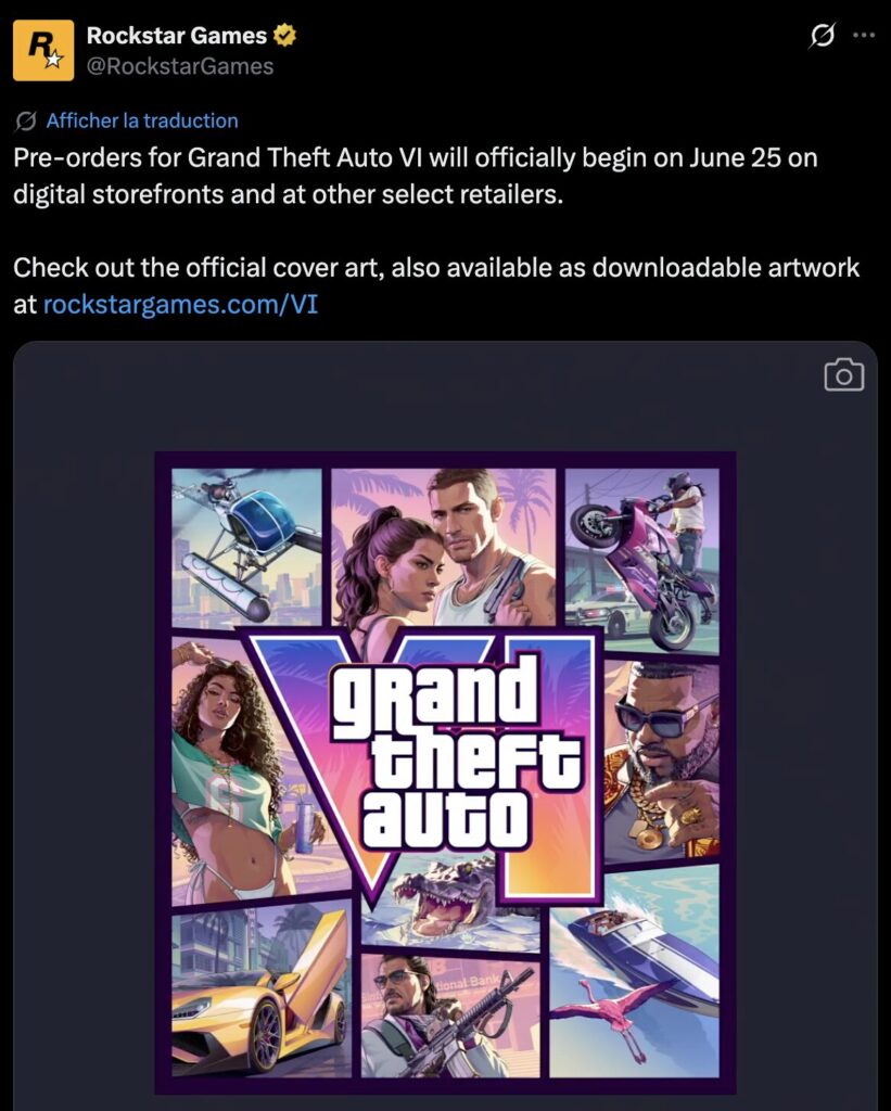 Le tweet de Rockstar Games. Le tweet de Rockstar Games.