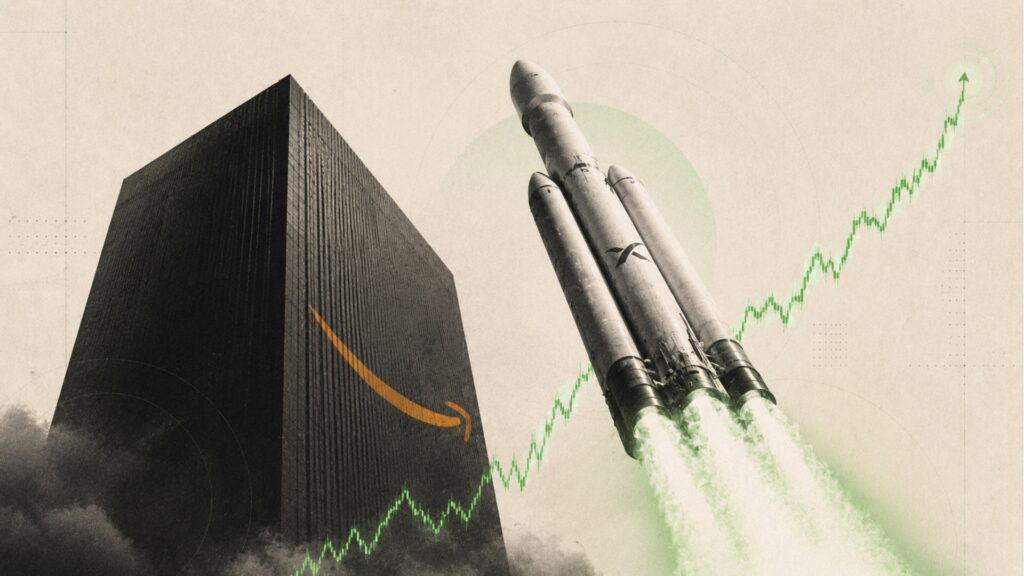 SpaceX Amazon // Source : Montage ChatGPT SpaceX Amazon // Source : Montage ChatGPT