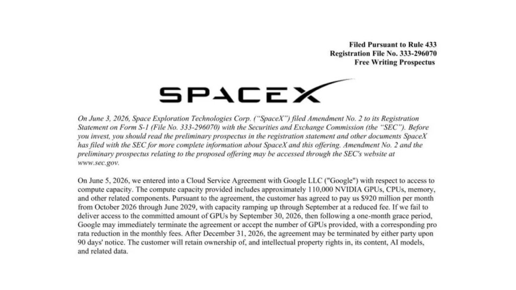 Space X passe un deal à 920 millions avec Google Space X passe un deal à 920 millions avec Google