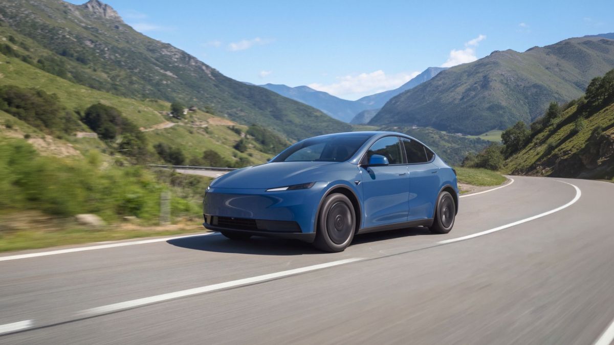 Tesla a sorti la couleur bleu Côtier pour le Model Y Propulsion. // Source : Tesla