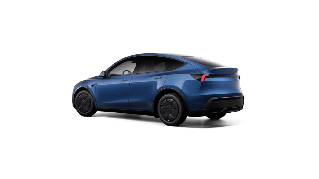Tesla a sorti la couleur bleu Côtier pour le Model Y Propulsion. // Source : Tesla