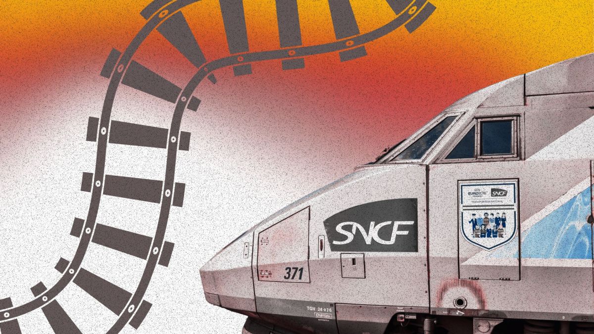 La canicule perturbe souvent les trains en France. // Source : Montage Numerama avec Canva La canicule perturbe souvent les trains en France. // Source : Montage Numerama avec Canva