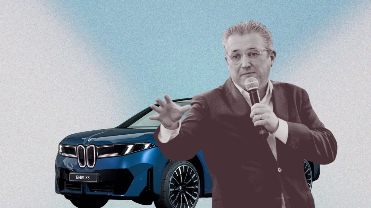 BMW iX3 et Vincent Salimon // Source : Montage Numerama BMW iX3 et Vincent Salimon // Source : Montage Numerama
