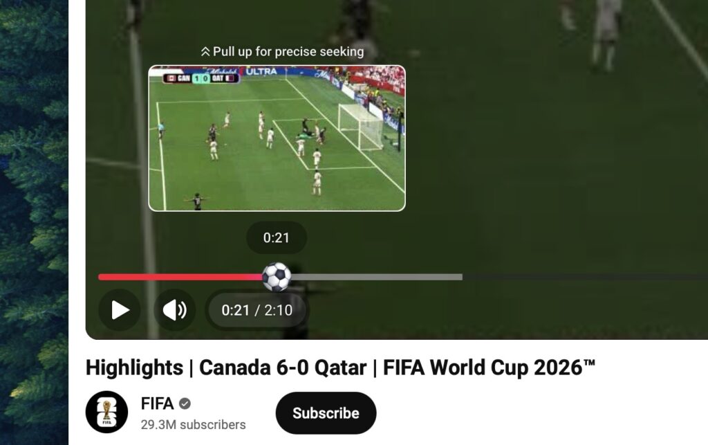 Le nouveau bouton de lecture sur YouTube.