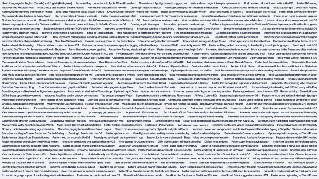 Dans cette image publiée par Apple, on voit toutes les nouveautés des mises à jour. Dans cette image publiée par Apple, on voit toutes les nouveautés des mises à jour.