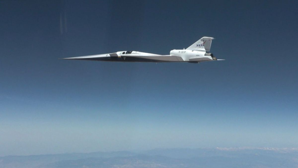 Premier vol supersonique du X-59. // Source : NASA / Lori Losey Premier vol supersonique du X-59. // Source : NASA / Lori Losey