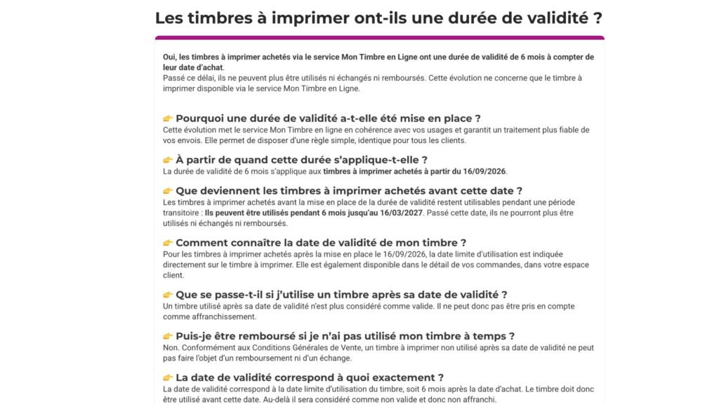 La page d'aide de La Poste a été actualisée. // Source : Capture d'écran Numerama La page d'aide de La Poste a été actualisée. // Source : Capture d'écran Numerama