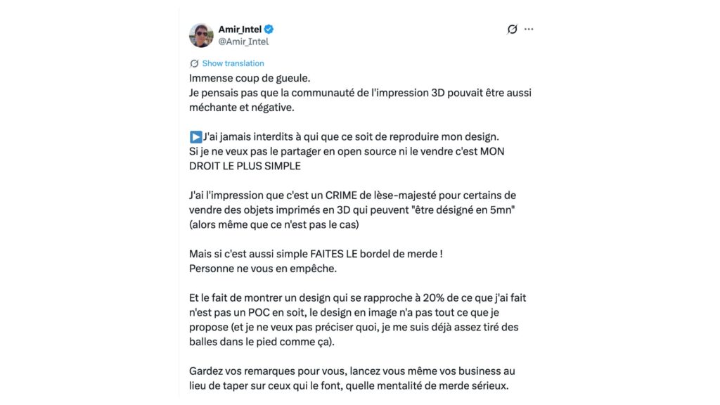 Arthur a répondu aux critiques sur la commercialisation de son produit. // Source : @Amir_Intel Arthur a répondu aux critiques sur la commercialisation de son produit. // Source : @Amir_Intel