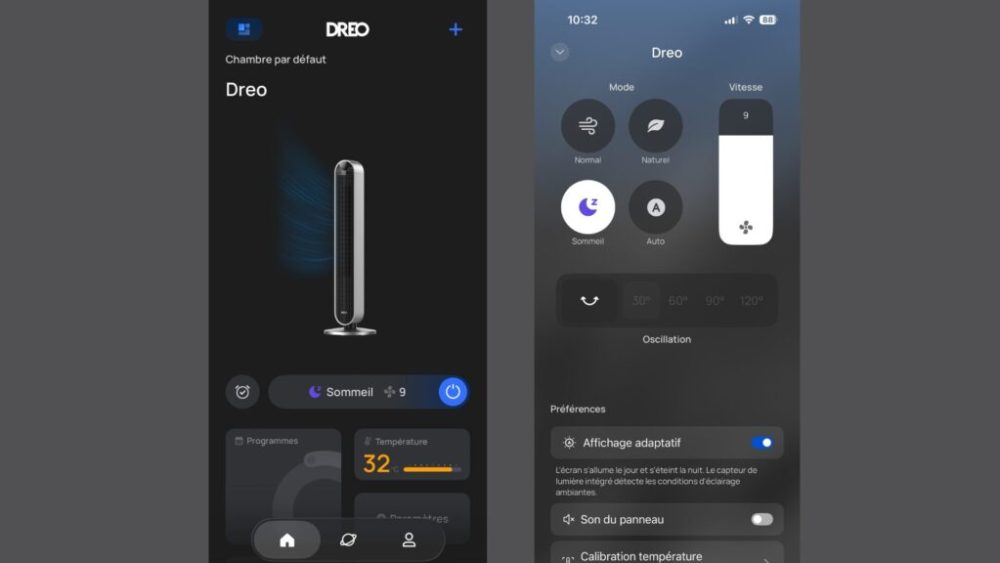 L’application Dreo est très réussie // Source : Capture d'écran Numerama L’application Dreo est très réussie // Source : Capture d'écran Numerama