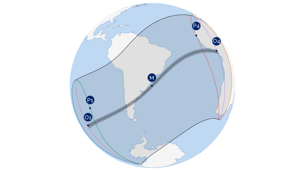 Visibilité de l'éclipse solaire du 6 février 2027. // Source : LTE