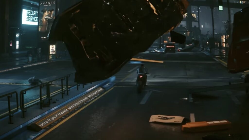Mod « Véhicules supersoniques » pour Cyberpunk 2077 // Source : Capture YouTube Mod « Véhicules supersoniques » pour Cyberpunk 2077 // Source : Capture YouTube