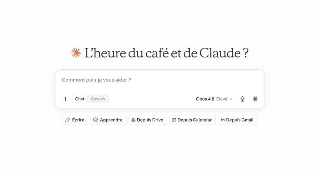 L’utilisateur peut clairement choisir entre le mode Chat et Cowork.  // Source : Capture d'écran Numerama