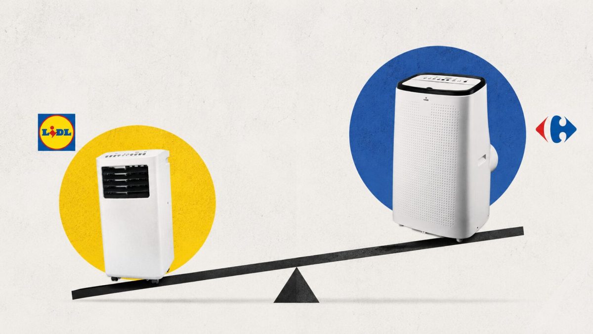 Climatiseur carrefour vs lidl // Source : Numerama, Montage ChatGPT Climatiseur carrefour vs lidl // Source : Numerama, Montage ChatGPT